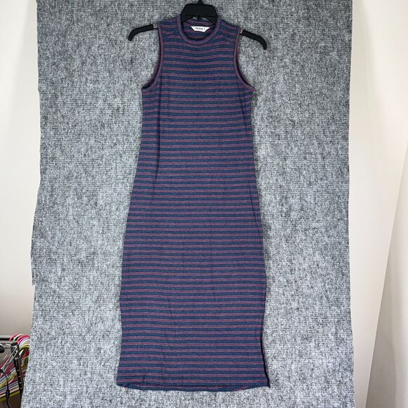 Mountain Khakis Dress Womens Small Relaxed Fit‎ Maxi Striped Sleeveless Blue - Picture 1 of 12